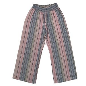 Drew Pastel Rainbow Linen Blend Pull-on Crop Pant